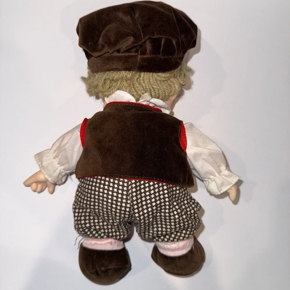 Vintage 1980 J Shin Ice Cream Doll Lot of 2 Boy Girl Plaid Dress Outfits 11